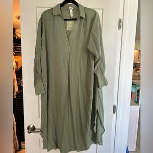 NWT H&M Olive Green Lyocell Dress Size Medium